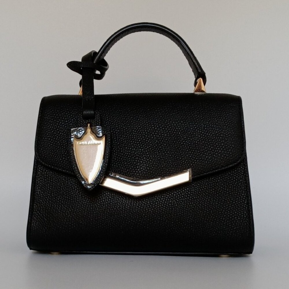 Time's Arrow Leather Handbag Bowery Black Ava Mini Satchel NWT